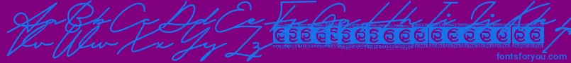 Fathur Free Font – Blue Fonts on Purple Background