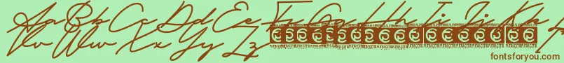 Fathur Free Font – Brown Fonts on Green Background