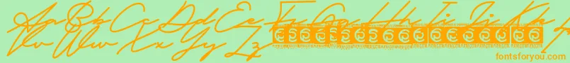 Fathur Free Font – Orange Fonts on Green Background