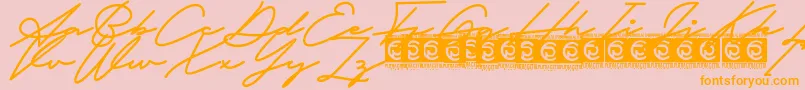 Fathur Free Font – Orange Fonts on Pink Background