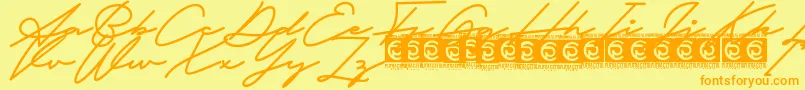 Fathur Free Font – Orange Fonts on Yellow Background