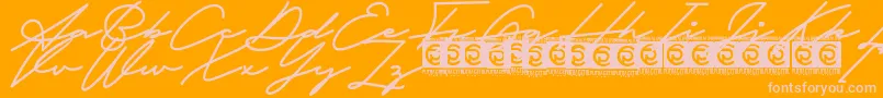 Fathur Free Font – Pink Fonts on Orange Background