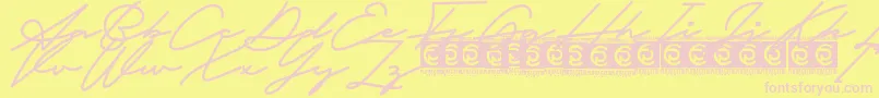 Fathur Free Font – Pink Fonts on Yellow Background