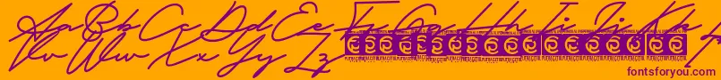 Fathur Free Font – Purple Fonts on Orange Background