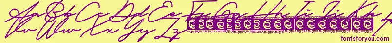 Fathur Free Font – Purple Fonts on Yellow Background