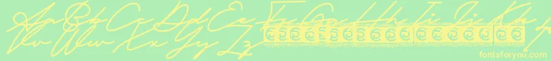 Fathur Free Font – Yellow Fonts on Green Background