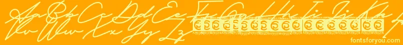 Fathur Free Font – Yellow Fonts on Orange Background