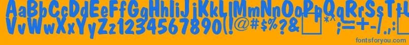 FatMarker Font – Blue Fonts on Orange Background