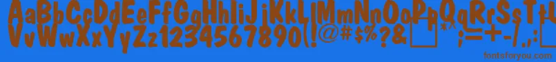 FatMarker Font – Brown Fonts on Blue Background