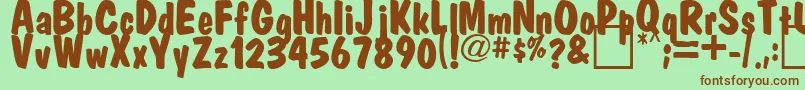 FatMarker Font – Brown Fonts on Green Background