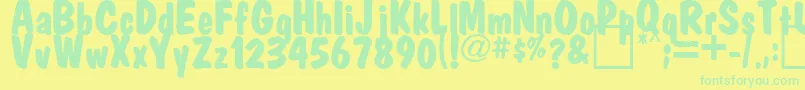 FatMarker Font – Green Fonts on Yellow Background