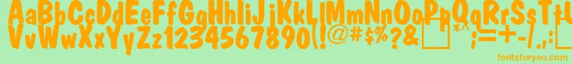 FatMarker Font – Orange Fonts on Green Background