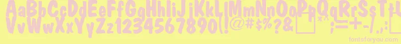 FatMarker Font – Pink Fonts on Yellow Background