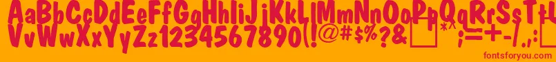 フォントFatMarker – オレンジの背景に赤い文字
