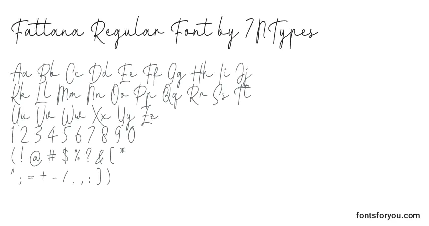 Schriftart Fattana Regular Font by 7NTypes – Alphabet, Zahlen, spezielle Symbole
