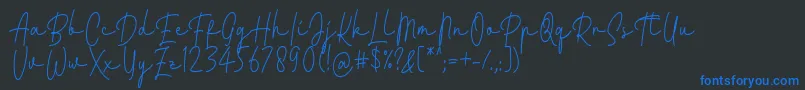 Fattana Regular Font by 7NTypes Font – Blue Fonts on Black Background