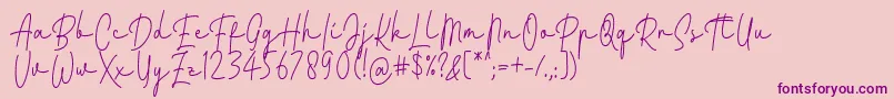 フォントFattana Regular Font by 7NTypes – ピンクの背景に紫のフォント