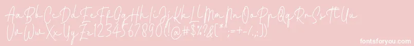 Шрифт Fattana Regular Font by 7NTypes – белые шрифты на розовом фоне