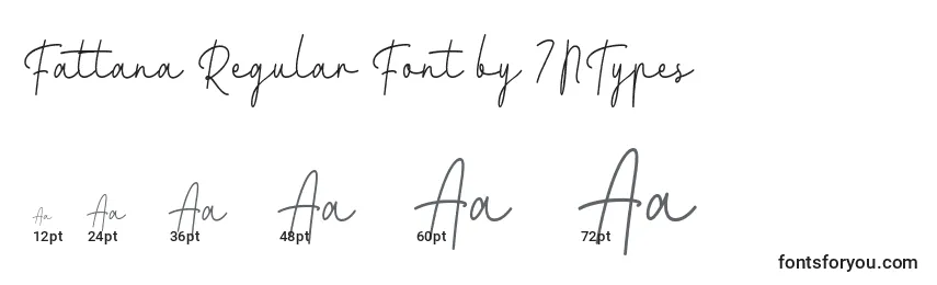 Размеры шрифта Fattana Regular Font by 7NTypes