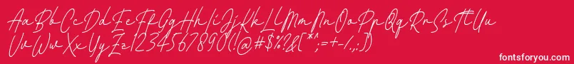 フォントFattana Regular Italic Font by 7NTypes – 赤い背景に白い文字