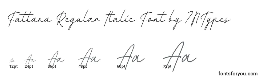 Tamanhos de fonte Fattana Regular Italic Font by 7NTypes