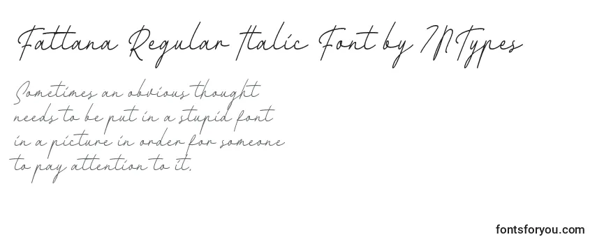 Überblick über die Schriftart Fattana Regular Italic Font by 7NTypes
