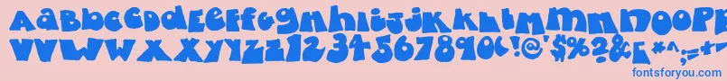 fatty bombatty Font – Blue Fonts on Pink Background