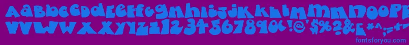 fatty bombatty Font – Blue Fonts on Purple Background