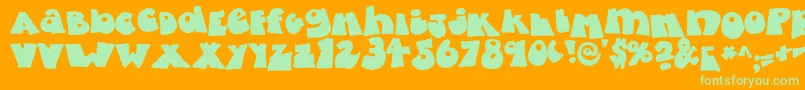 fatty bombatty Font – Green Fonts on Orange Background