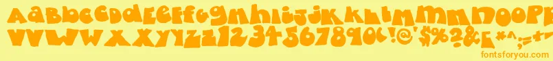 fatty bombatty Font – Orange Fonts on Yellow Background