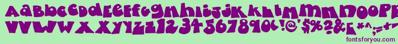 fatty bombatty Font – Purple Fonts on Green Background