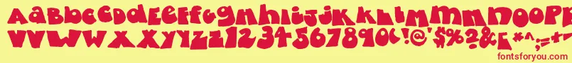 fatty bombatty Font – Red Fonts on Yellow Background