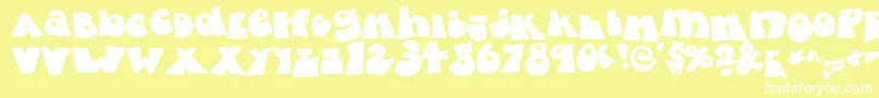 fatty bombatty Font – White Fonts on Yellow Background