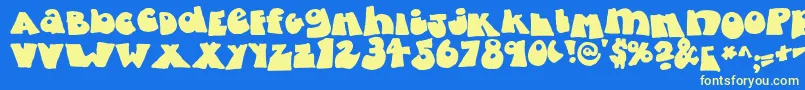 fatty bombatty Font – Yellow Fonts on Blue Background