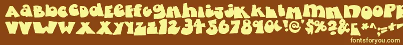 fatty bombatty Font – Yellow Fonts on Brown Background