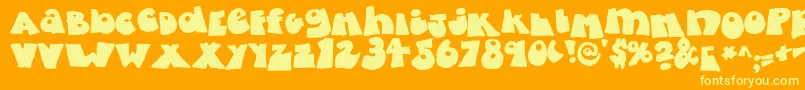 fatty bombatty Font – Yellow Fonts on Orange Background