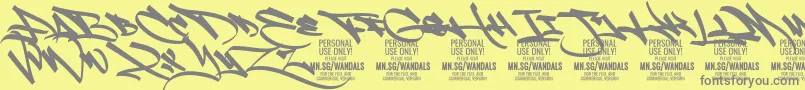 FatWandals PERSONAL Font – Gray Fonts on Yellow Background