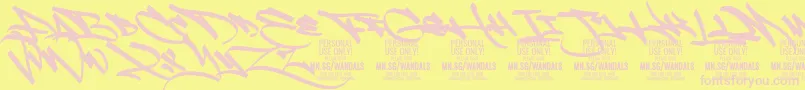 フォントFatWandals PERSONAL – ピンクのフォント、黄色の背景
