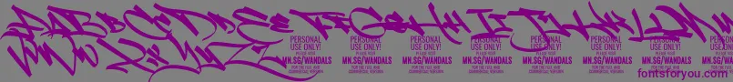 フォントFatWandals PERSONAL – 紫色のフォント、灰色の背景