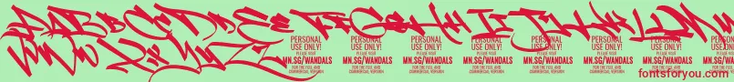 fuente FatWandals PERSONAL – Fuentes Rojas Sobre Fondo Verde