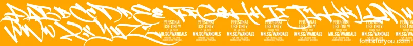 FatWandals PERSONAL-Schriftart – Weiße Schriften auf orangefarbenem Hintergrund