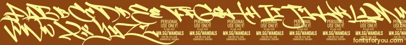 FatWandals PERSONAL Font – Yellow Fonts on Brown Background