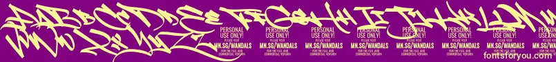 FatWandals PERSONAL Font – Yellow Fonts on Purple Background