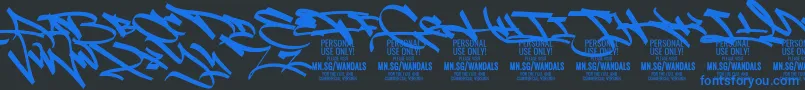 FatWandalsAlt PERSONAL Font – Blue Fonts on Black Background