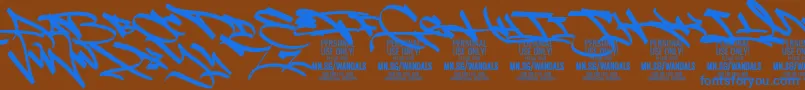 FatWandalsAlt PERSONAL Font – Blue Fonts on Brown Background