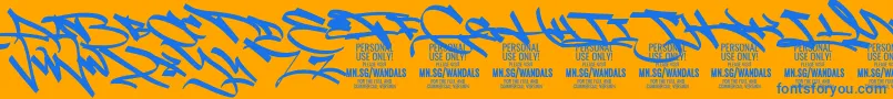 FatWandalsAlt PERSONAL Font – Blue Fonts on Orange Background