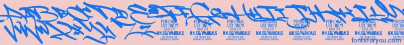 FatWandalsAlt PERSONAL Font – Blue Fonts on Pink Background