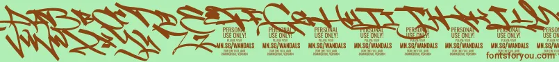 FatWandalsAlt PERSONAL Font – Brown Fonts on Green Background