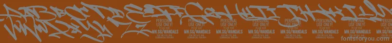 FatWandalsAlt PERSONAL Font – Gray Fonts on Brown Background