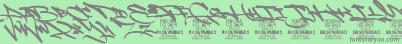 FatWandalsAlt PERSONAL-Schriftart – Graue Schriften auf grünem Hintergrund